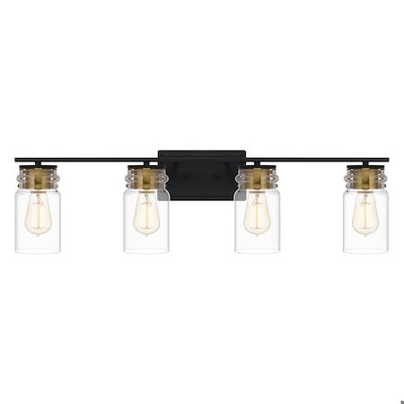 Quoizel Keesey 4-Light Matte Black Vanity Light KEE8632MBK